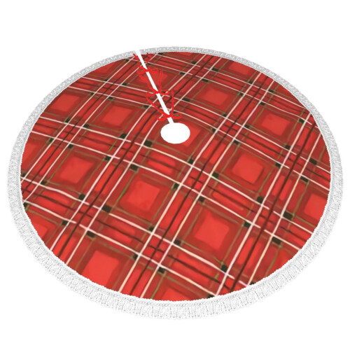 Christmas tree skirt plaid 36 inch 2
