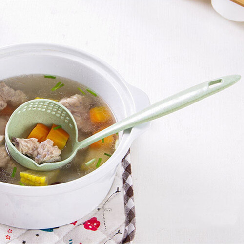 Cuillère à soupe en paille de blé avec passoire intégrée (1 pièce) 1