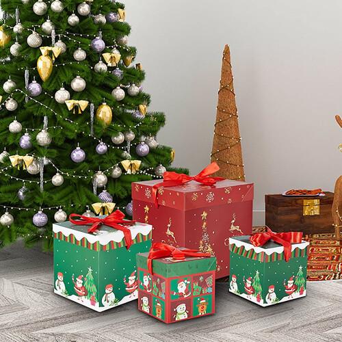 3er-Packung Weihnachtsgeschenkboxen mit Deckel 2
