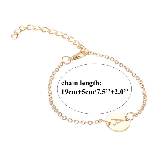 Initialenarmband, 18 Karat vergoldeter Edelstahl, Damen 1