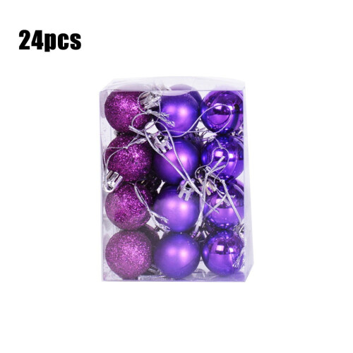 Christmas Hanging Balls Purple 24 Pieces 1
