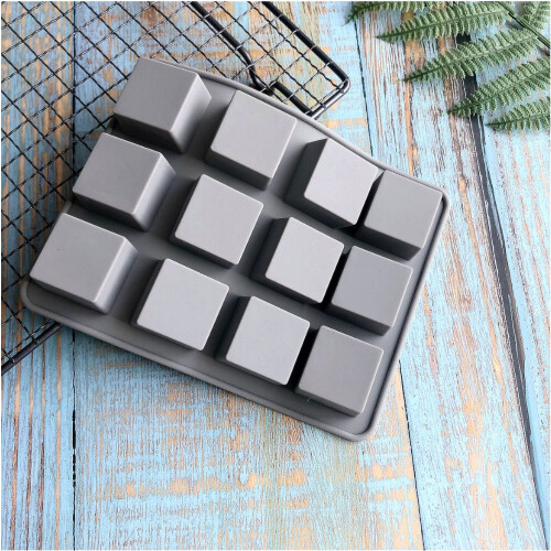 Moule carré en silicone pour époxy et cuisson, grille 3x4, 12 2