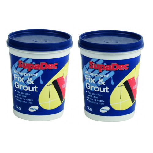 2 White Fix Grout Tub Waterproof Tile Adhesive Ready To Use