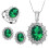 Set di collana, anello e orecchini in rame e zirconi verdi 5