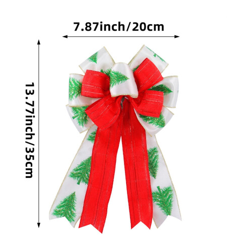 Weihnachtsbaumschmuck mit Schleife im Büffelkaromuster, 1 Stück 1