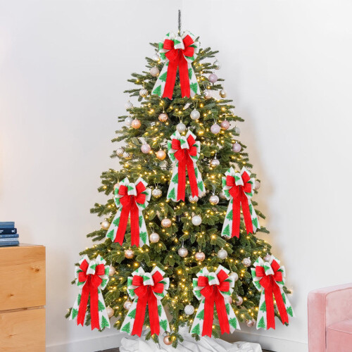 Weihnachtsbaumschmuck mit Schleife im Büffelkaromuster, 1 Stück 2