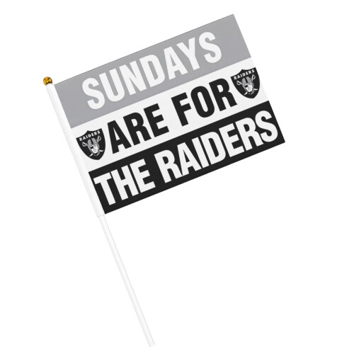 Raiders Team double-sided hand-waved mini flag 5.5x8.2 in 1