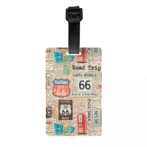 Vintage USA Highway Map Luggage Tags 4 Pack 1