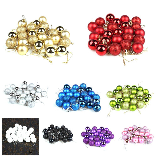 Black Plastic Christmas Balls 3cm 5pcs 2