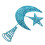 Guangmc 3D glitter star tree topper blue 2