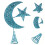Guangmc 3D glitter star tree topper blue 3