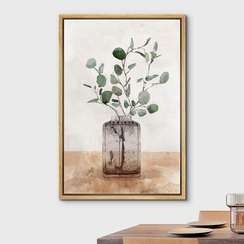 Impression sur toile, aquarelle de feuilles de forêt, 61 x 91 cm 1