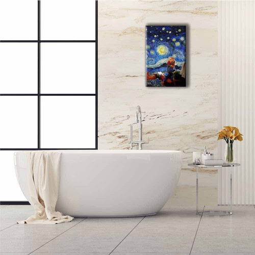 Dumm und Dümmer Badezimmerposter - Sternennacht-Stil 2