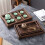 Plateau de service en bois, palette de rangement, 2 pièces 5