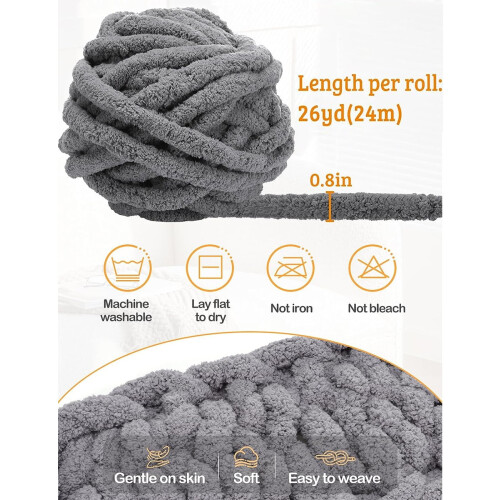 Chenille Yarn Set Soft Thick Fluffy 3PCS 2