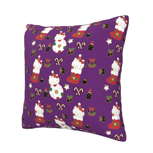 Taie d'oreiller carrée Hello Kitty de Noël 50 x 50 cm 1