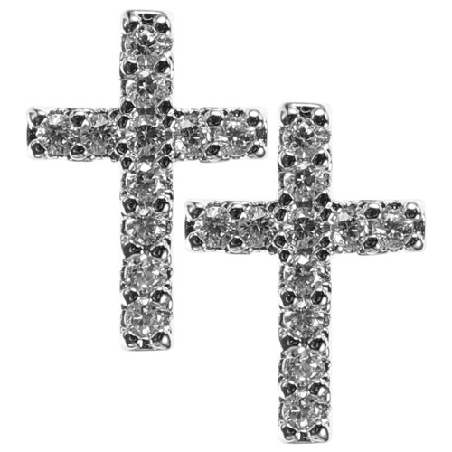 Xing cross stud earrings for women small pair 2