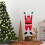 Kerstversiering met de kerstman aan de dakgoot, buiten 5