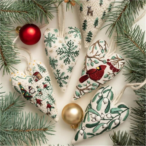 Christmas Ornament Embroidery Kit with Needles 2