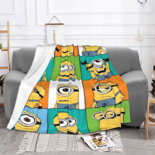 Κουβέρτα Minions από φλις, εξαιρετικά απαλή και άνετη, ριχτάρι 50x60 ίντσες 1