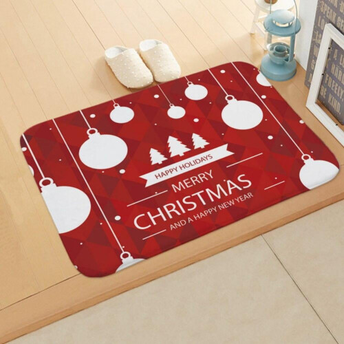 Kerstdeurmat van flanel, antislip vloermat (1 stuk) 1