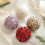Christmas ball ornament red 8 cm glitter 5
