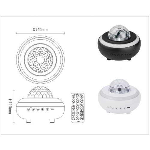 YiFudd projector with Bluetooth speaker and white noise 2