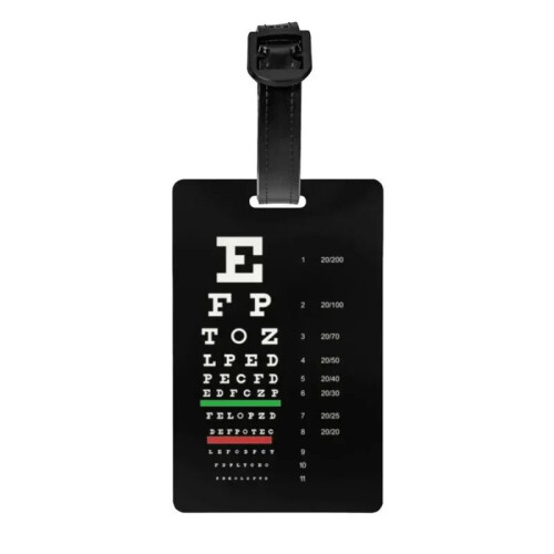 Snellen Eye Chart Luggage Tag Privacy Cover 1