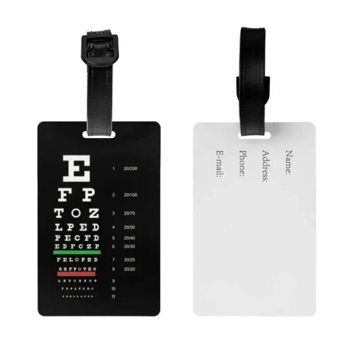 Snellen Eye Chart Luggage Tag Privacy Cover 2