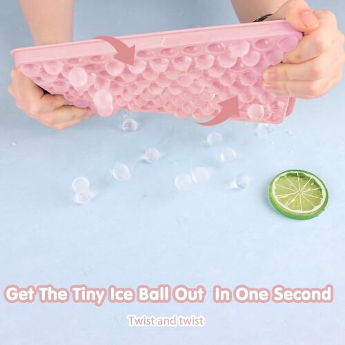 Mini Ice Cube Trays Blue 3-Pack with Ice Bin and Scoop 1