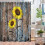 Duschvorhang mit Sonnenblumenmuster, rustikales Blumenmuster, 183 x 213 cm 2