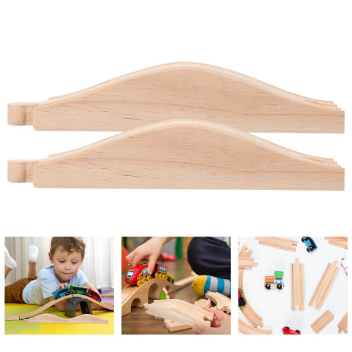 Xing wooden train track set with slopes, 2 pcs 2