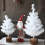 Mini White Christmas Tree with Wooden Base 30 cm 2