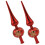 Vintage Plastic Christmas Tree Topper Red Metallic 2pcs 2