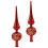 Vintage Plastic Christmas Tree Topper Red Metallic 2pcs 3