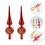 Vintage Plastic Christmas Tree Topper Red Metallic 2pcs 5
