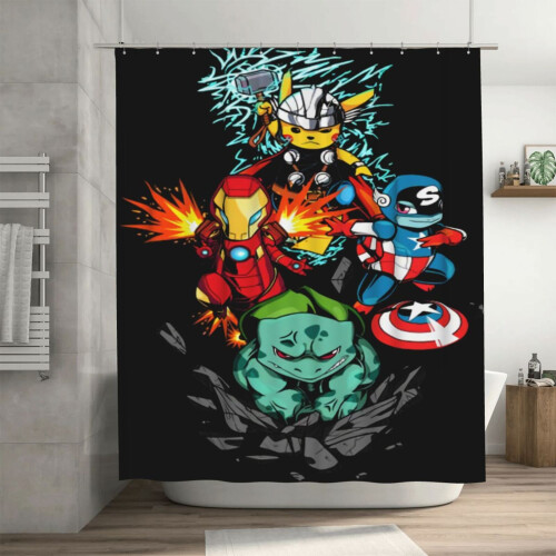 Pokémon-Duschvorhang aus Eisen, 183 x 183 cm 2