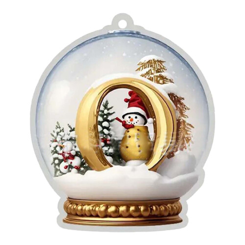 Yellow Crystal Acrylic Christmas Tree Initial Ornament Set 1