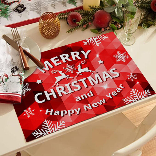 Rode, waterdichte kerstplacemats, 32x21 cm 1