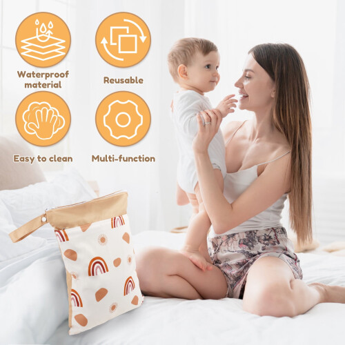 Waterproof Wet Dry Bags for Cloth Diapers 4PCS 2