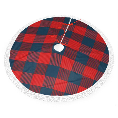 Weihnachtsbaumrock mit Fransen, Spitze, Tartan, 76 cm 1