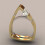 Geometrische holle driehoek strass ring voor dames 2