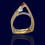 Geometrische holle driehoek strass ring voor dames 4