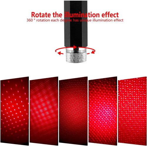 USB star projector night light red portable adjustable 2