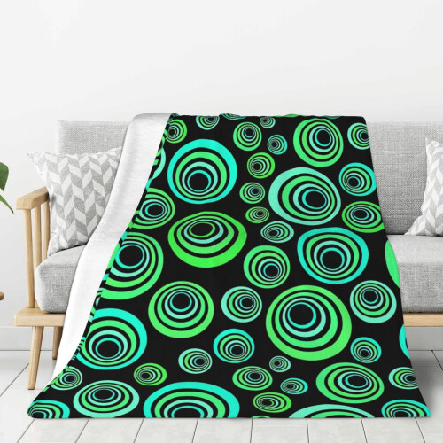 Neon Blue Green Sofa Blanket 60" x 50" 2