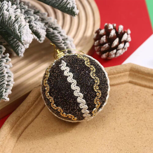 Christmas Tree Ornament Black Irregular Ball Pendant 12pcs 2