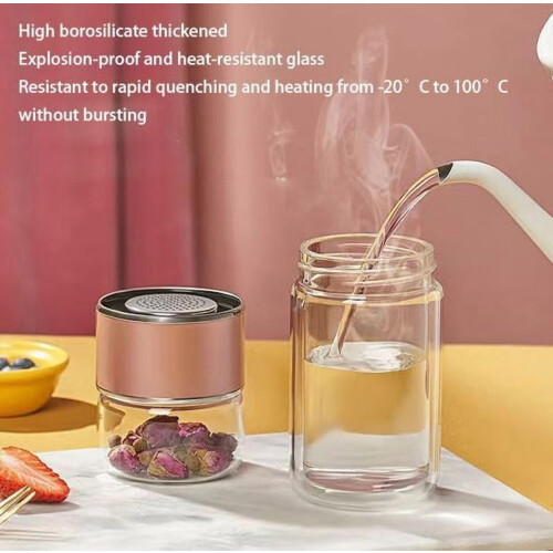 Infuseur à thé en verre à double paroi 3 en 1 2