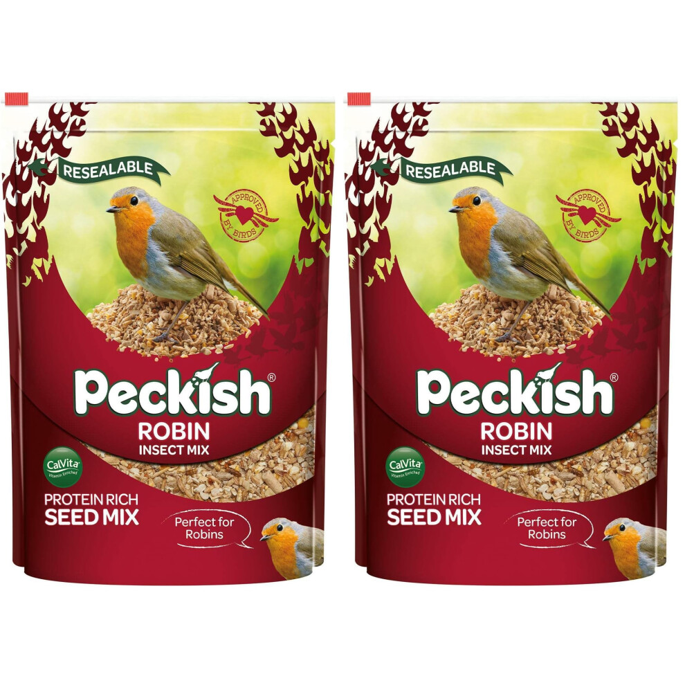 Photos - Bird Food Peckish Robin Bird Seed and Insect Mix, 2 kg (Pack of 2)