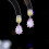 S925 Silver French Stud Earrings Water Drop Zircon 2
