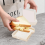 Recipiente reutilizable para sándwiches, transparente, paquete de 2 2